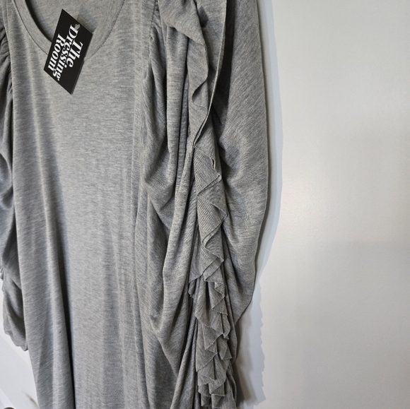 NWT Cherish gray ruffle top - Picture 2 of 5